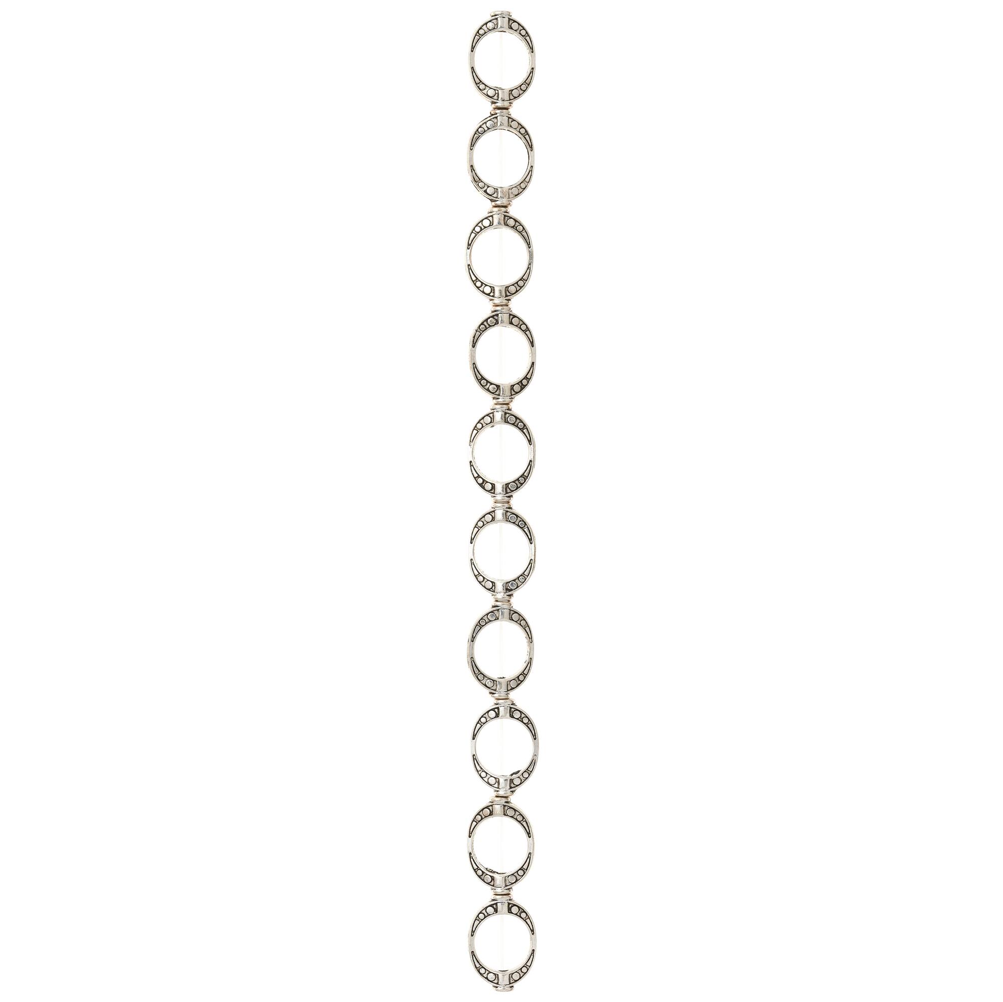 Silver Small Frame Metal Beads, 14mm by Bead Landing™